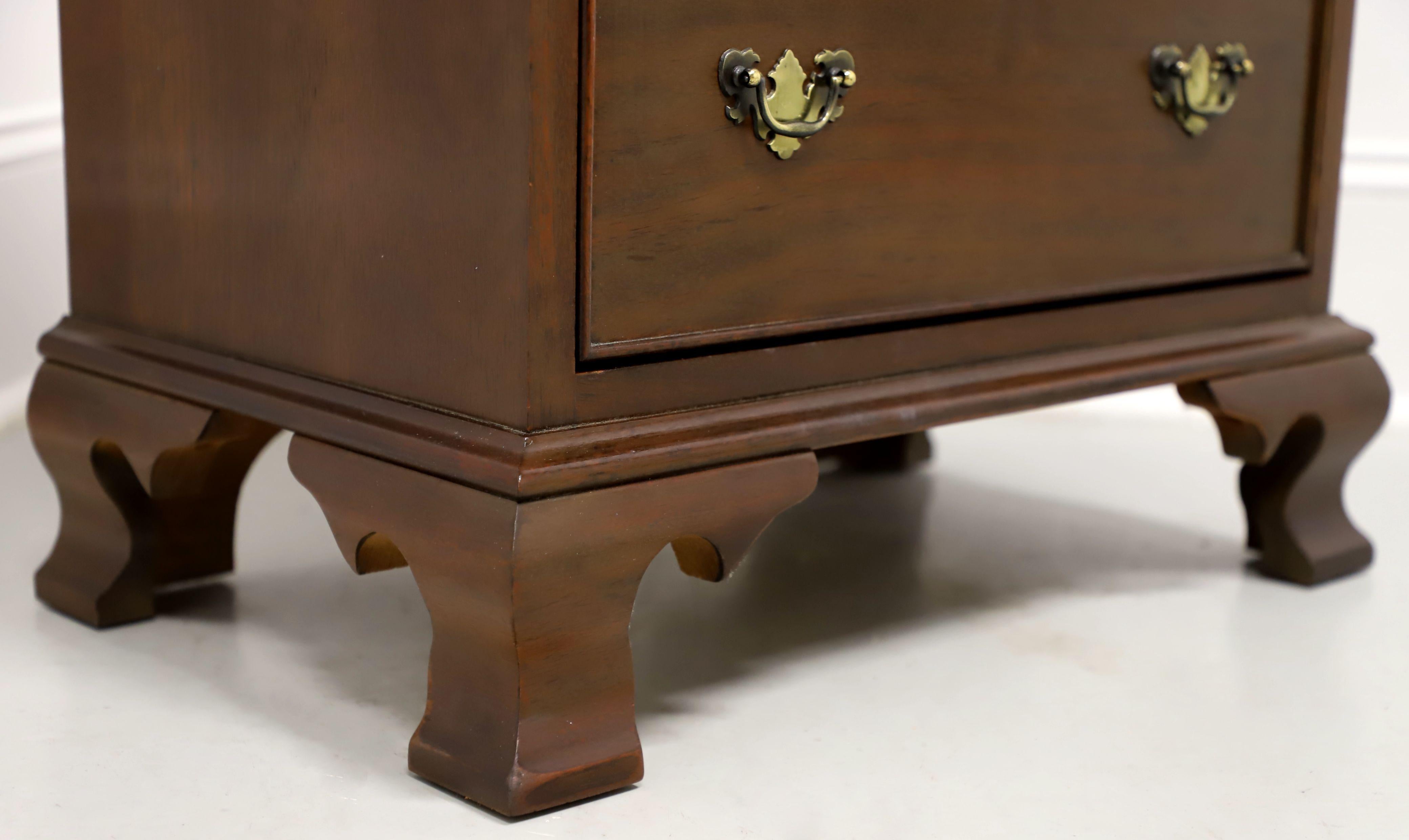 CRAFTIQUE Solid Mahogany Chippendale Style Three-Drawer Nightstand w/ Ogee Feet 1