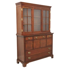 Vintage CRAFTIQUE Solid Mahogany Georgian Style China Cabinet Hutch