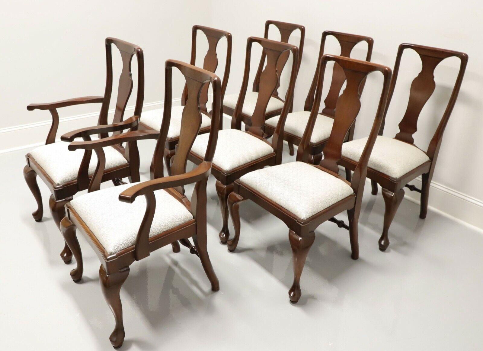 CRAFTIQUE Solid Mahogany Queen Anne Dining Chairs - Set of 8 5