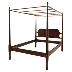 CRAFTIQUE Solid Mahogany Pencil Post Queen Size Bed with Canopy