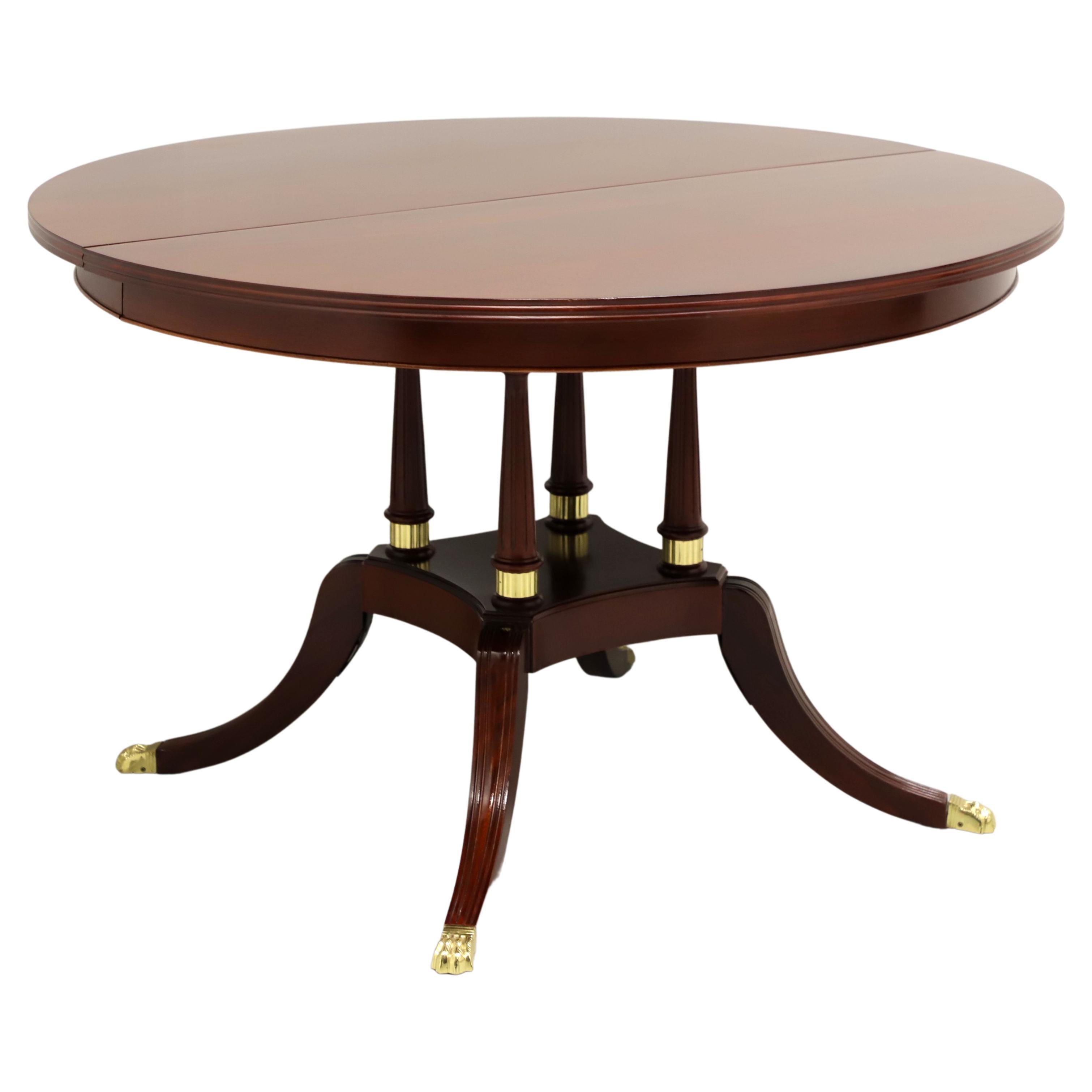 CRAFTIQUE Solid Mahogany Regency 48" Round Single Pedestal Dining Table