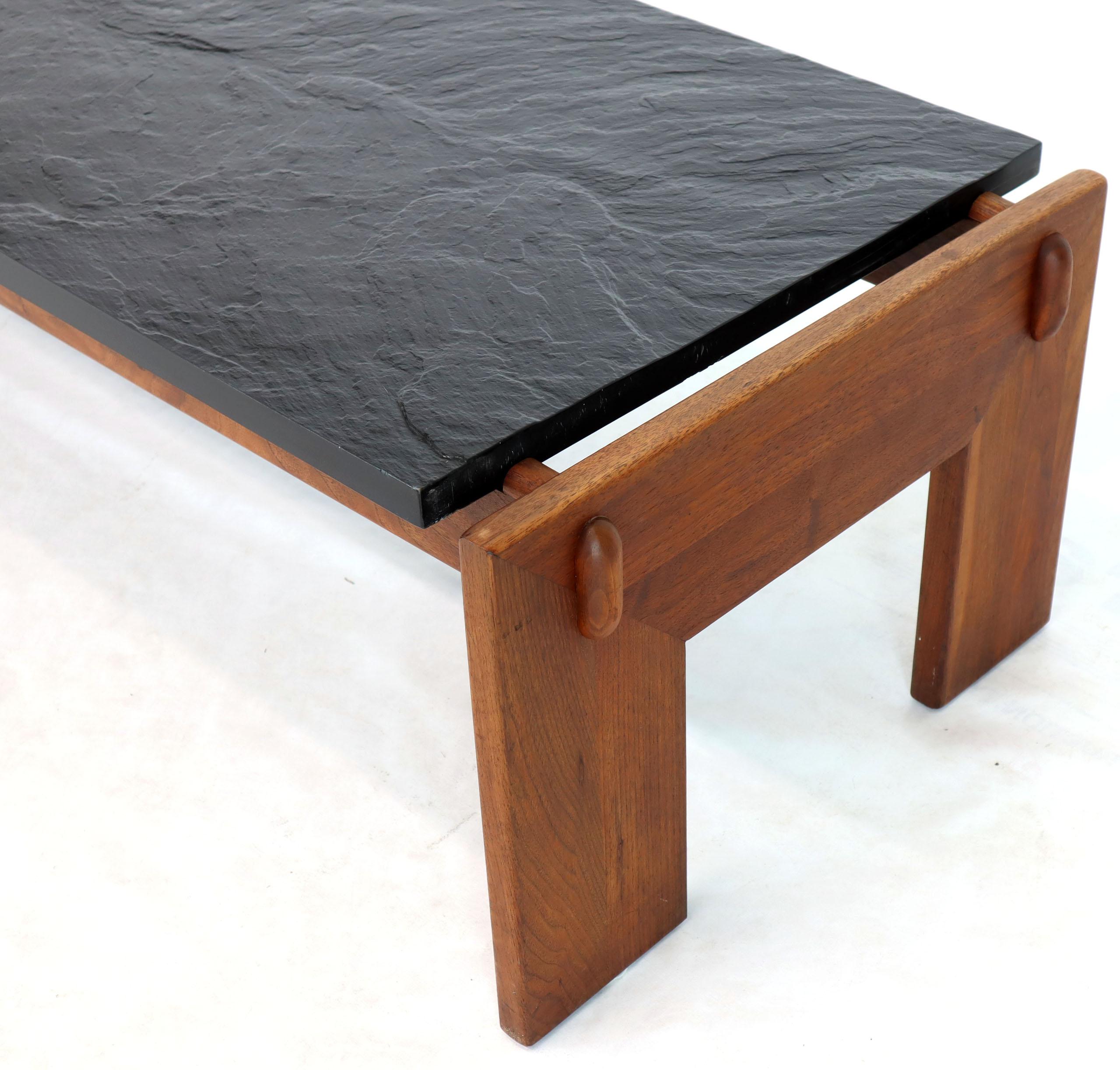 Mid-Century Modern Crafts Associates Adrian Pearsall  Walnut Frame Slate Top Coffee Table