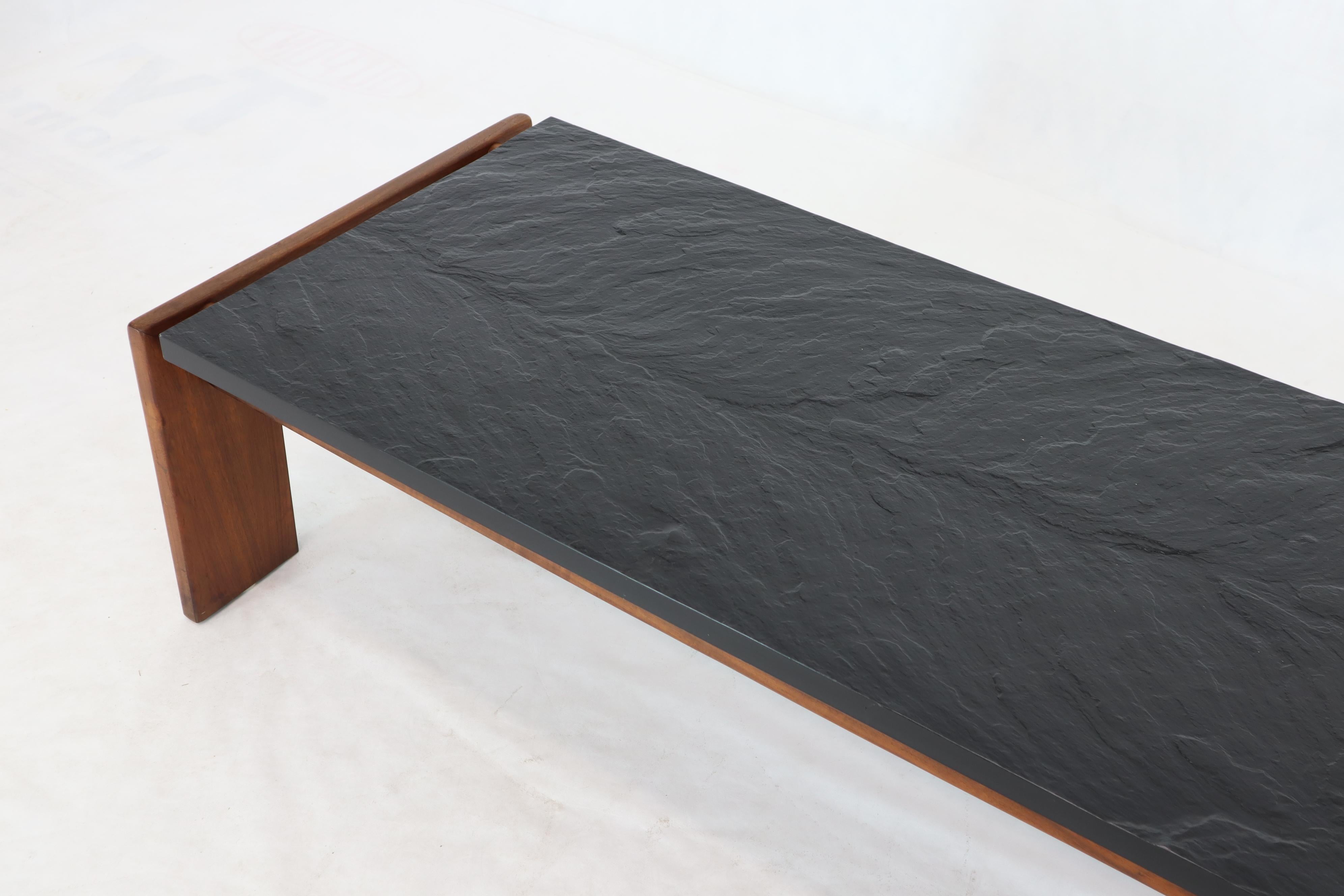 American Crafts Associates Adrian Pearsall  Walnut Frame Slate Top Coffee Table