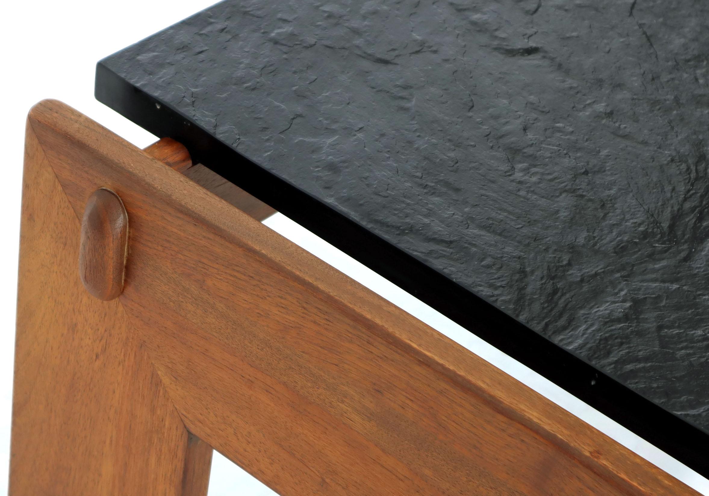 Oiled Crafts Associates Adrian Pearsall  Walnut Frame Slate Top Coffee Table