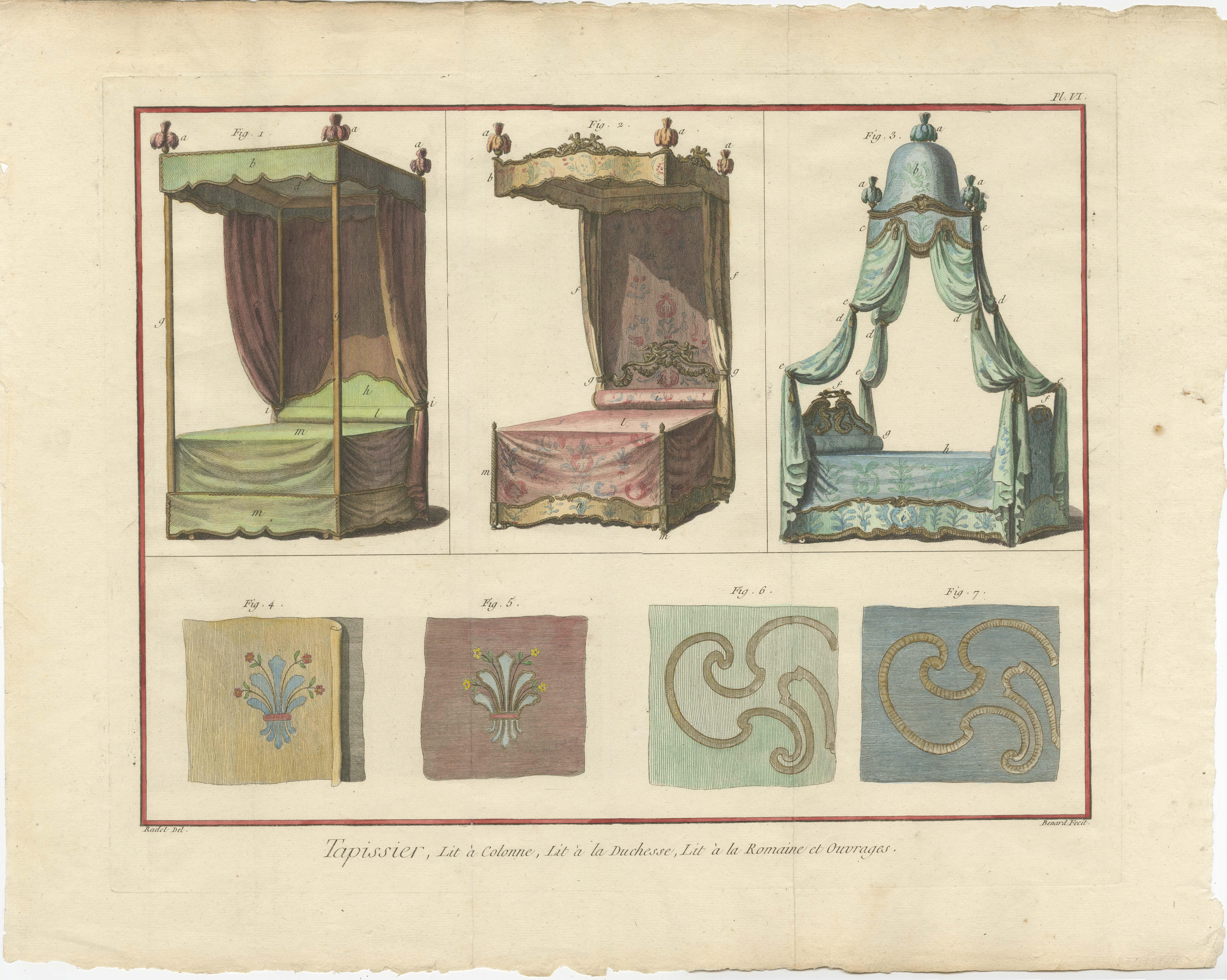 Engraved Crafts of Comfort and Style: Upholstery and Furniture Design in the 1760s  For Sale