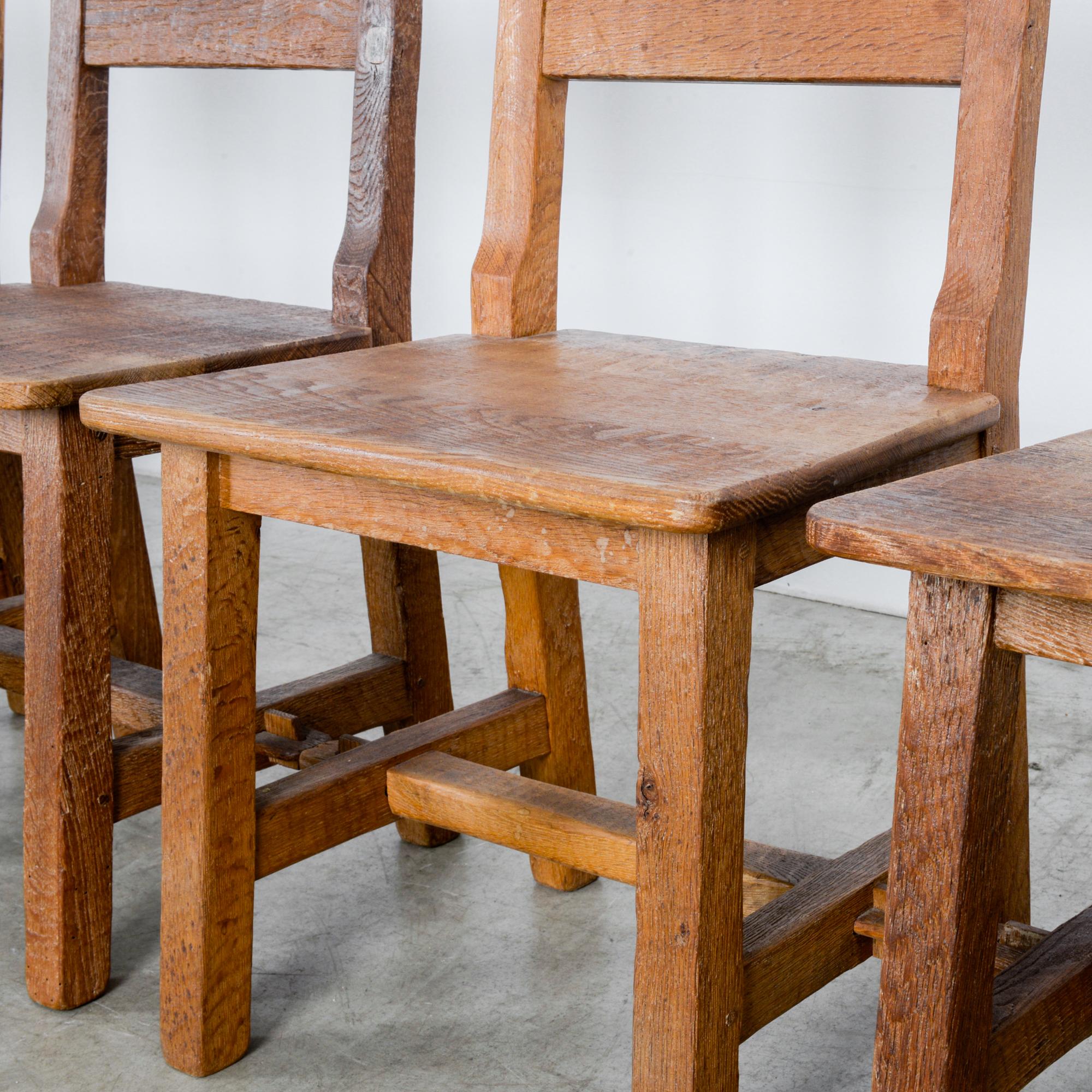 Craftsman Belgian Wooden Dining Chairs, Set of Eight 3