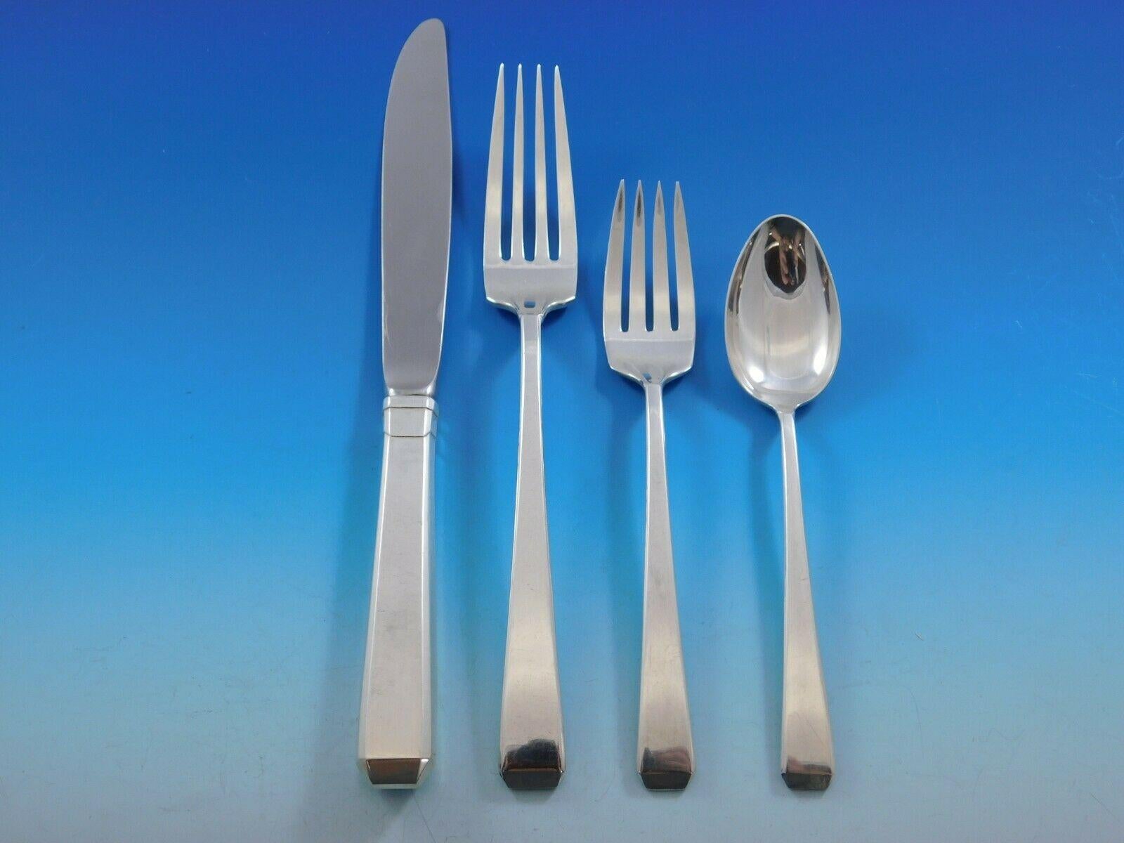 Craftsman by Towle Sterling Silver Flatware Set for 12 Service 86 Pieces Dinner In Excellent Condition In Big Bend, WI