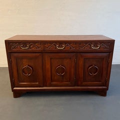 Craftsman Carved Oak Sideboard Credenza By Old Hickory Furniture Company