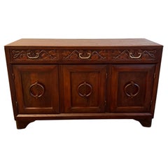 Craftsman Carved Oak Sideboard Credenza By Old Hickory Furniture Company