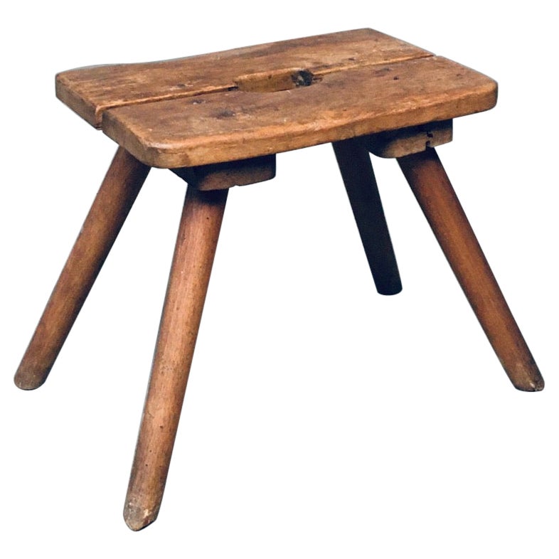 Craftsman Handmade Folk Art Milk Stool, late 1800's