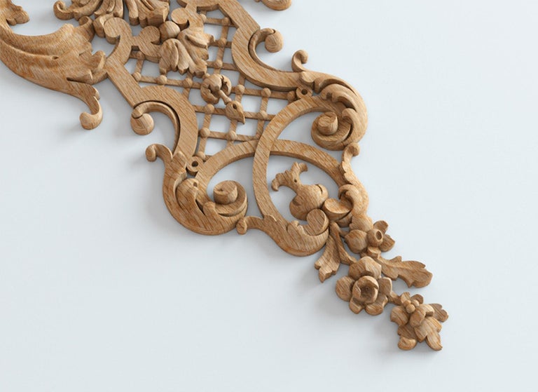 Craftsman Millwork Wood Onlay, Unique Custom Wall Applique from Oak or