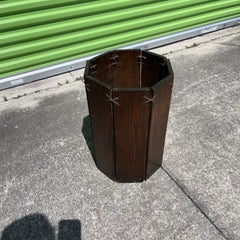 Craftsman Mission Oak Style, Primitive Folk Art Waste Basket or Umbrella Stand