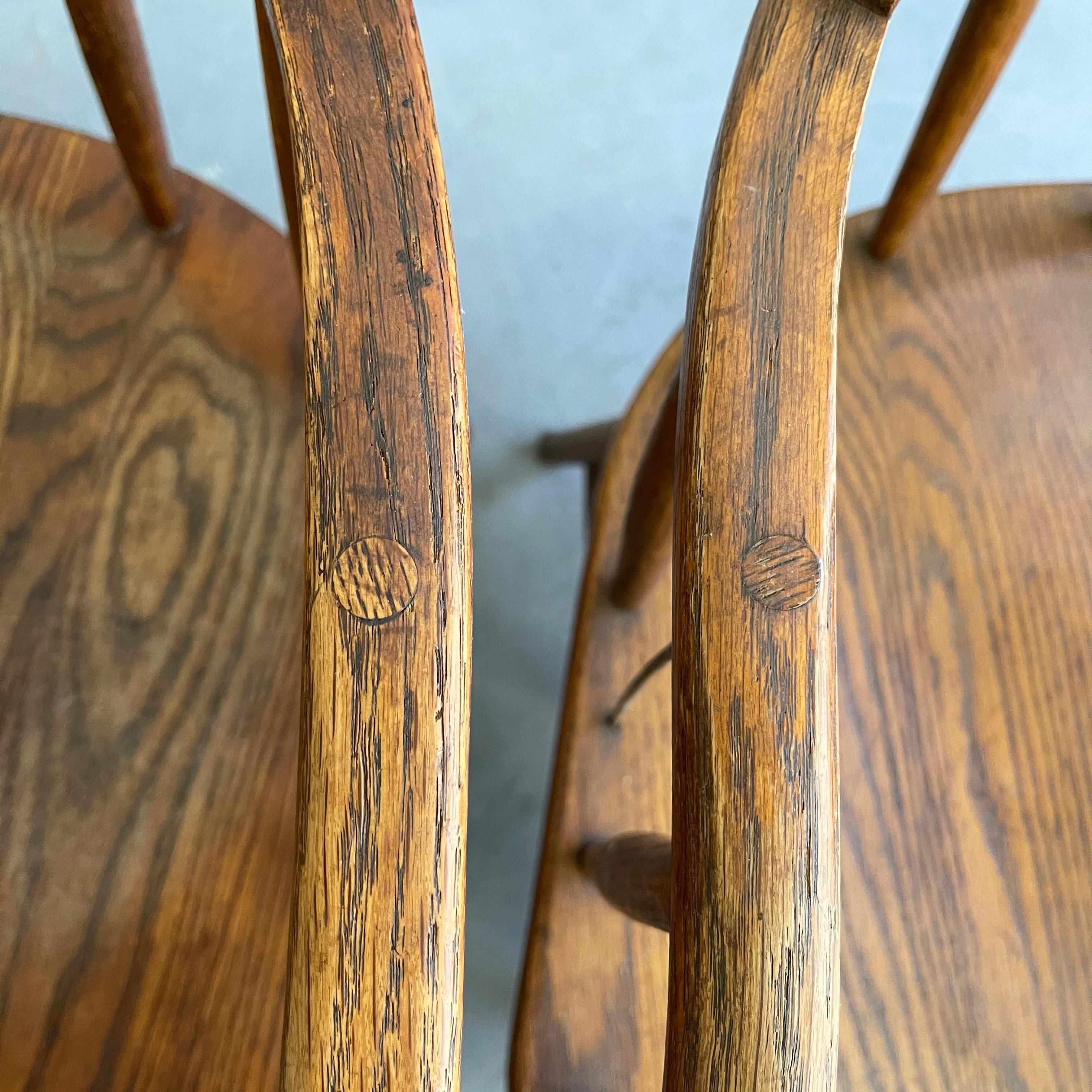 Craftsman Oak Fire House Dining Armchairs 6