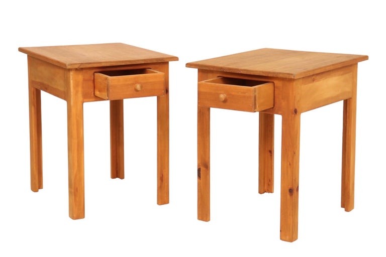 Craftsman Pine Side Tables, a Pair For Sale at 1stDibs
