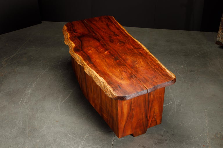 Craftsman Studio Desk with Double LiveEdge Koa Wood Slabs, 1970s at