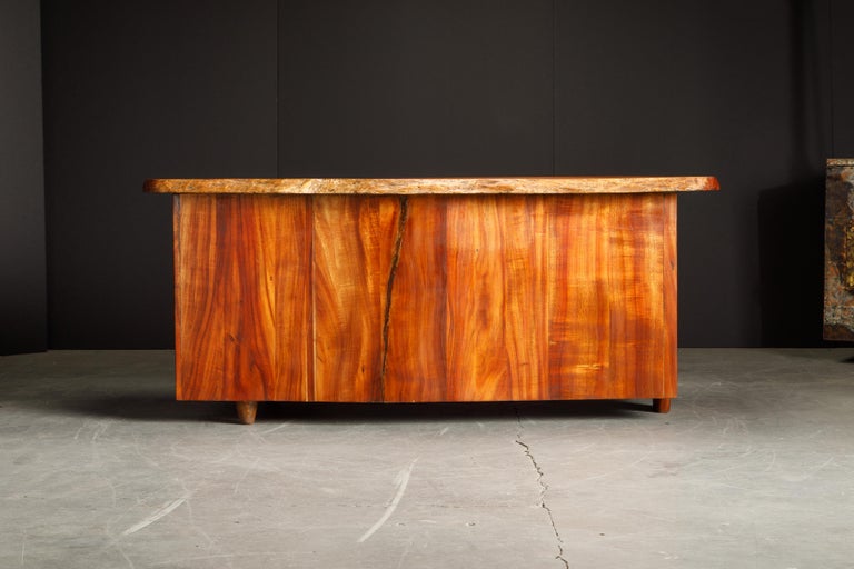Craftsman Studio Desk with Double LiveEdge Koa Wood Slabs, 1970s at