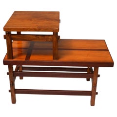 Arts and Crafts Studio-Beistelltisch mit Intarsien aus gemischtem Holz und Stiften, um 1955