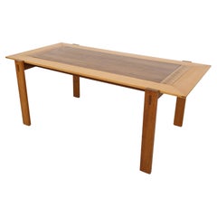 Craftsman Style Dining Table or Desk with Intricate Inlaid Wood Deco Design Craftsman Style Dining Table or Desk with Intricate Inlaid Wood Deco Design