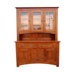 Antique Craftsman Style Hutch Made from Cherrywood