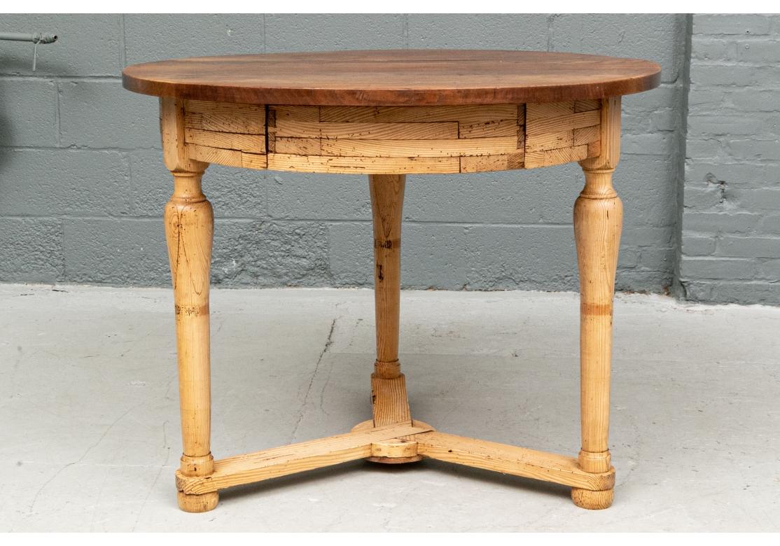 Rustic Craftsman's Mixed Wood Center Table  For Sale