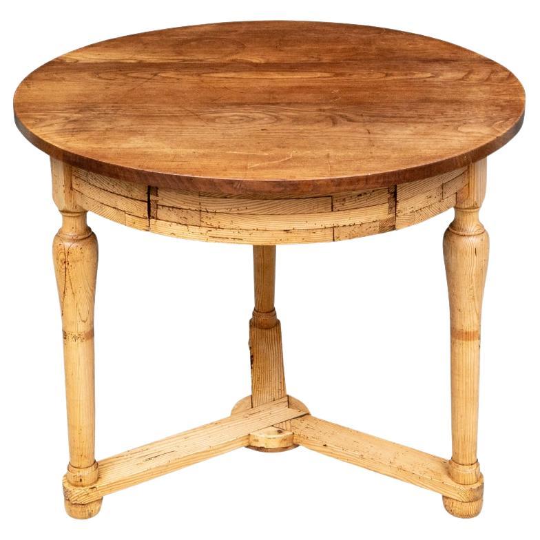 Table centrale en bois mixte d'artisan 