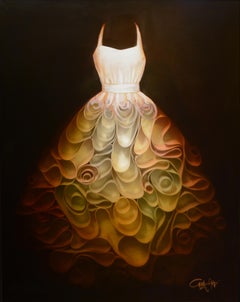 Contemporary mixed media work by Craig Alan, Ribbon Dress "Cresting Thoughts"