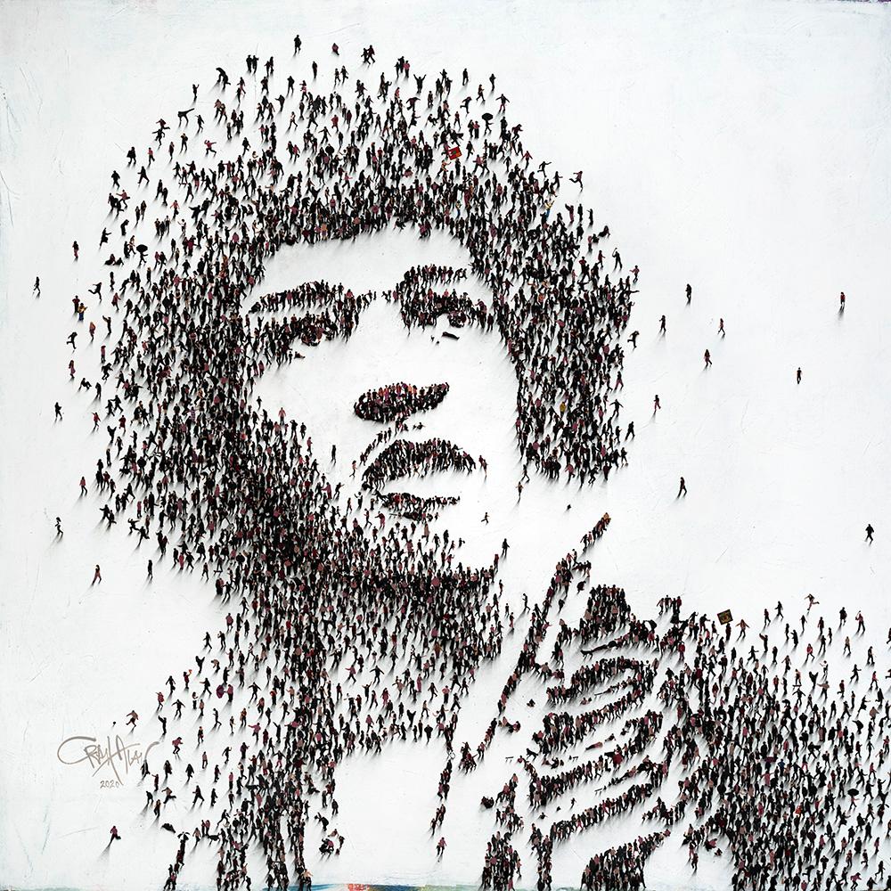 Hendrix aus Hendrix – Mixed Media Art von Craig Alan