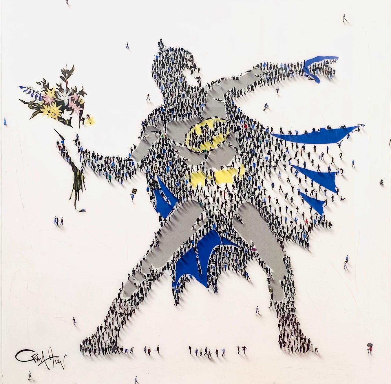 Make Bat to Sense, Mixed Media Original auf Karton mit Harz – Mixed Media Art von Craig Alan