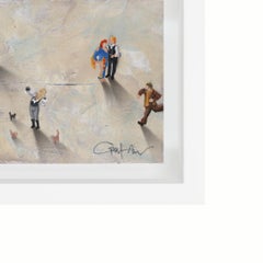 "Mini Populus: Bowieville" Mixed Media On Board Framed
