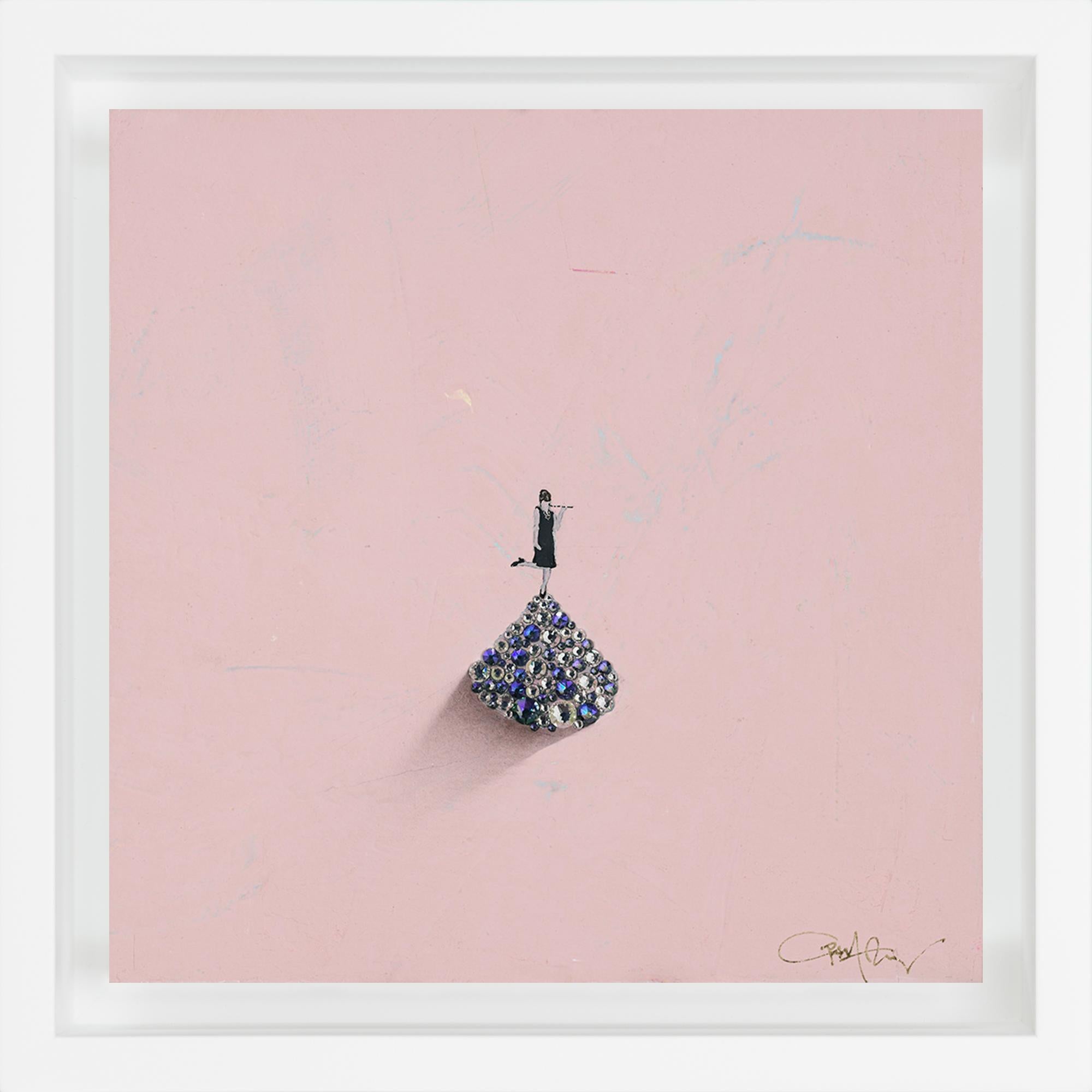 "Mini Populus: Forever II", originale contemporaneo incorniciato con tecnica mista su tavola