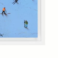 "Mini Populus: Bunny Slope" Contemporary Original Framed Mixed Media on Board