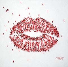 Contemporary Populace work of lips by Craig Alan, titled "Everyone Loves a Kiss"