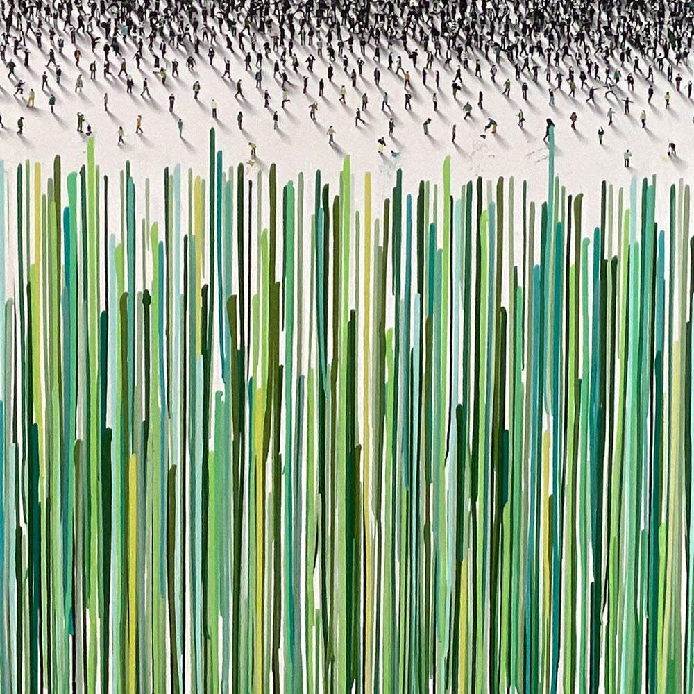 Deluge of Verde by Craig Alan Original Unique Mixed Media Painting on Panel