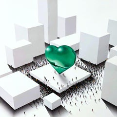 Heart of the city par Craig Alan Peinture originale en techniques mixtes