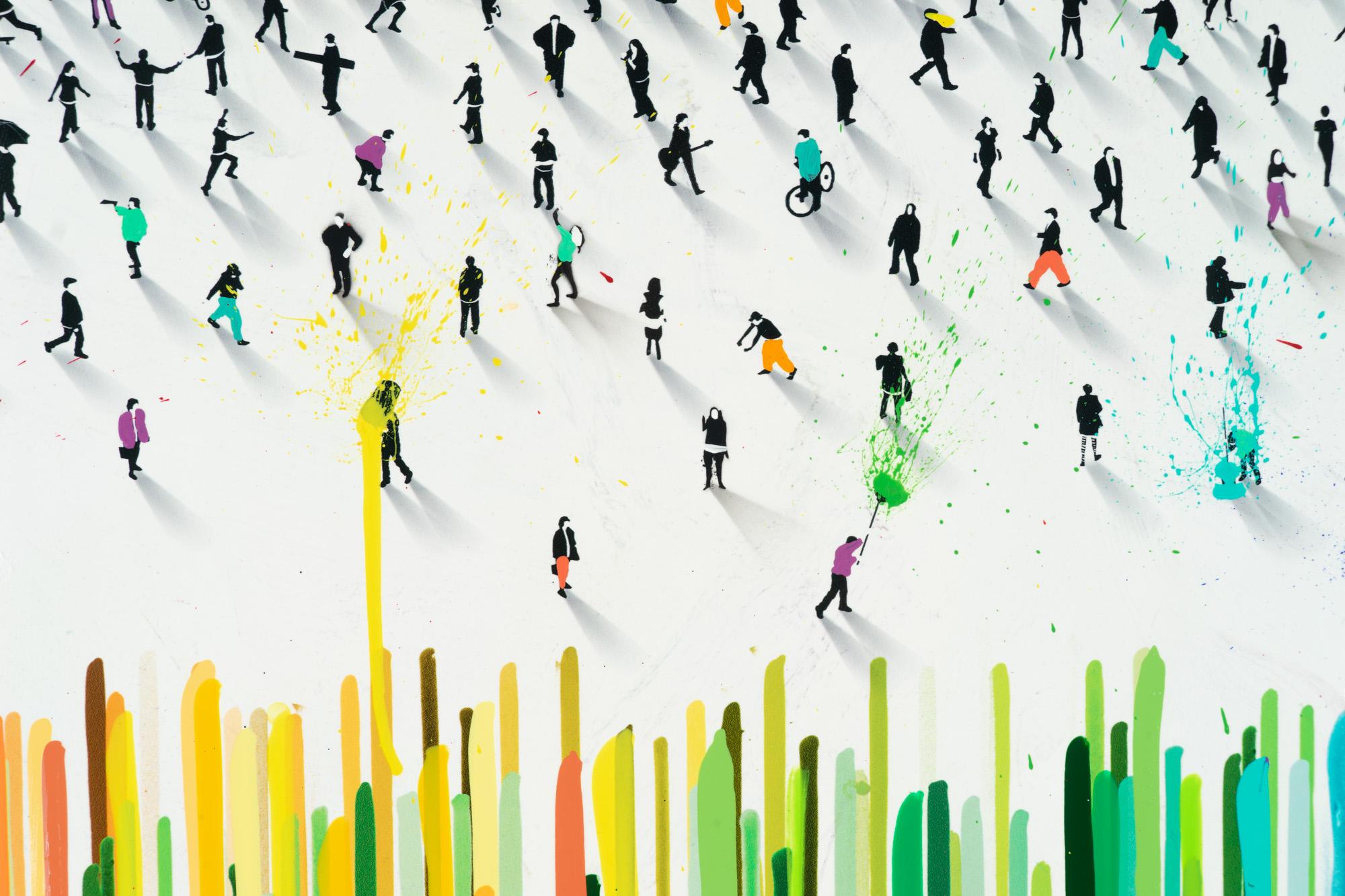Peinture sur toile Populus : Perspectrum II, arc-en-ciel abstrait, technique mixte - Contemporain Painting par Craig Alan