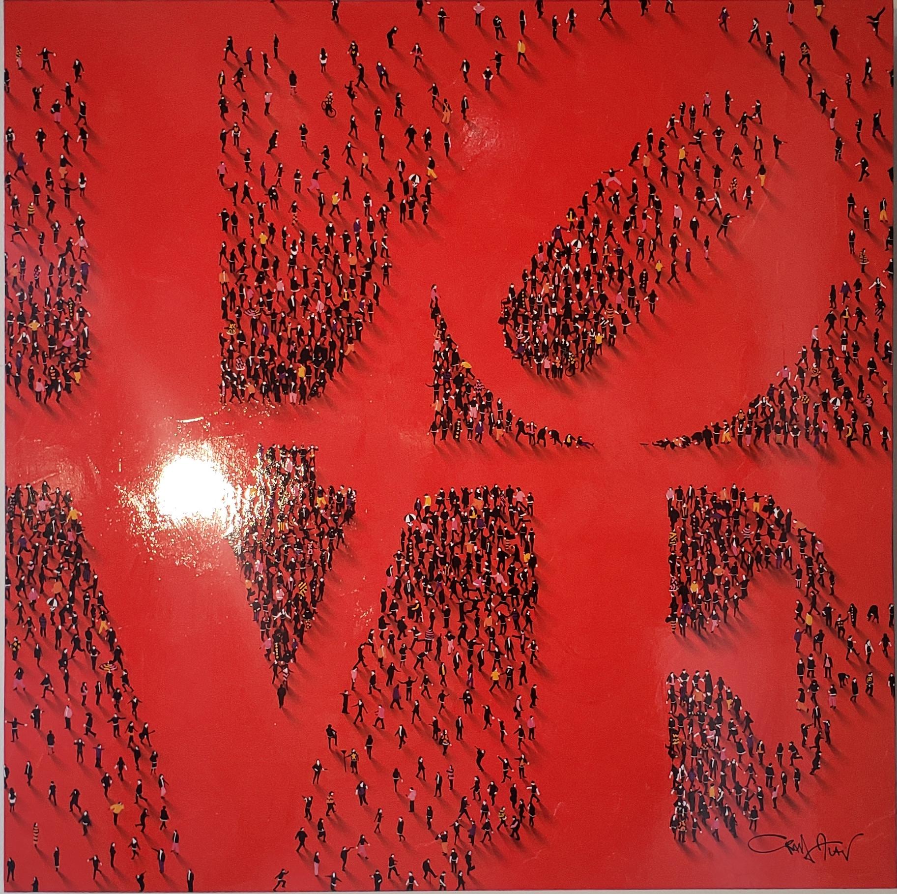 Craig Alan Abstract Painting - Red Indiana Love, 91 cm