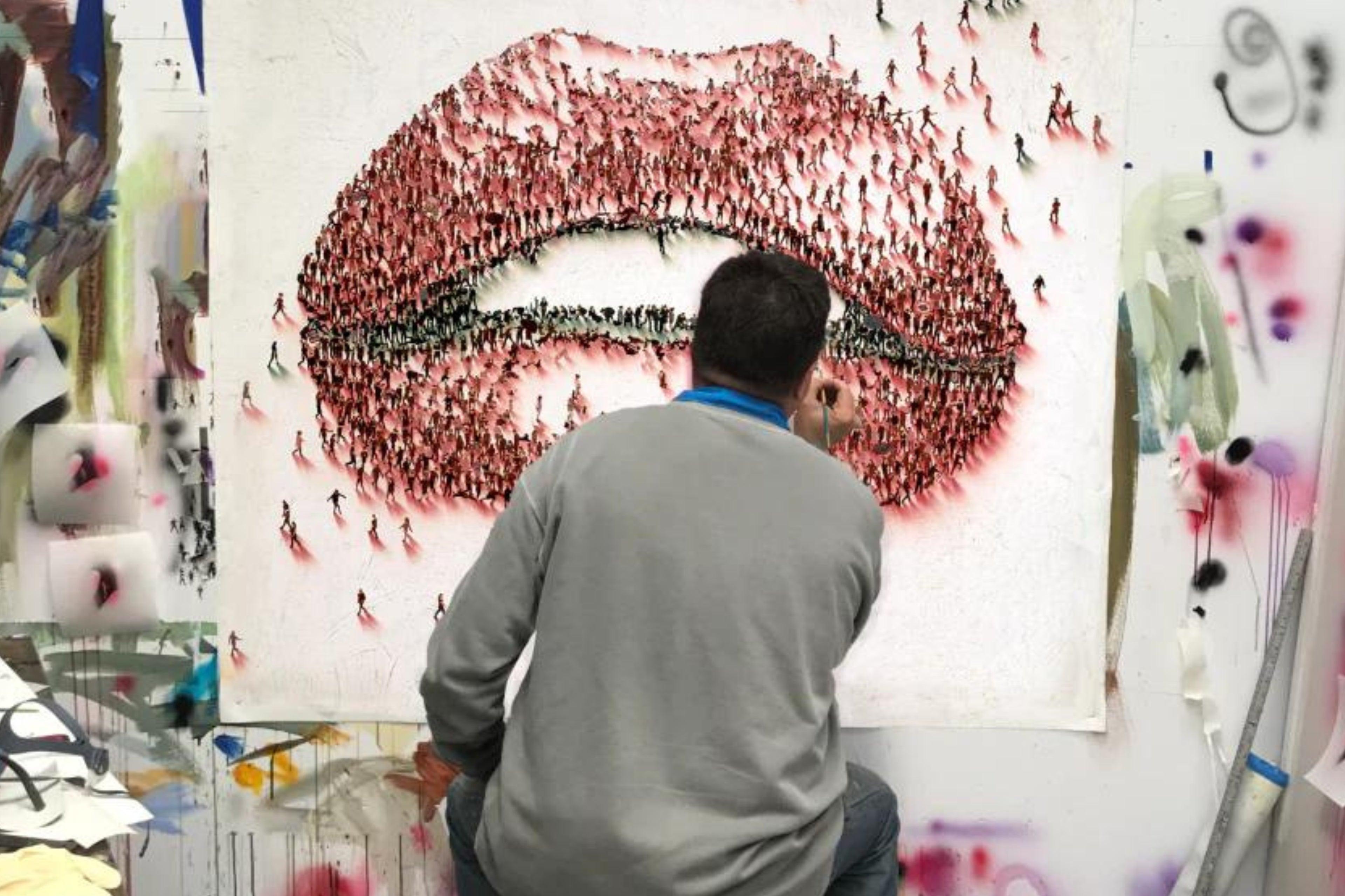 Vive la Libertè par Craig Alan Peinture originale en techniques mixtes en vente 1