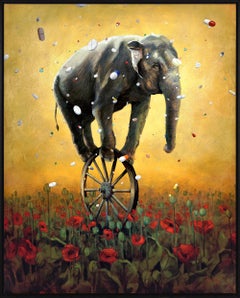 "Punto di vista senza voce" Pittura contemporanea olio su tela con cornice