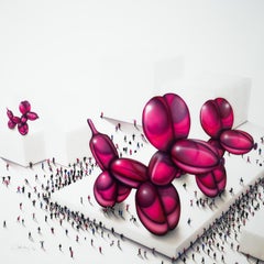 "Populus: The Underdog II" Globo Perro Multitud Edición Limitada Giclee sobre Lienzo