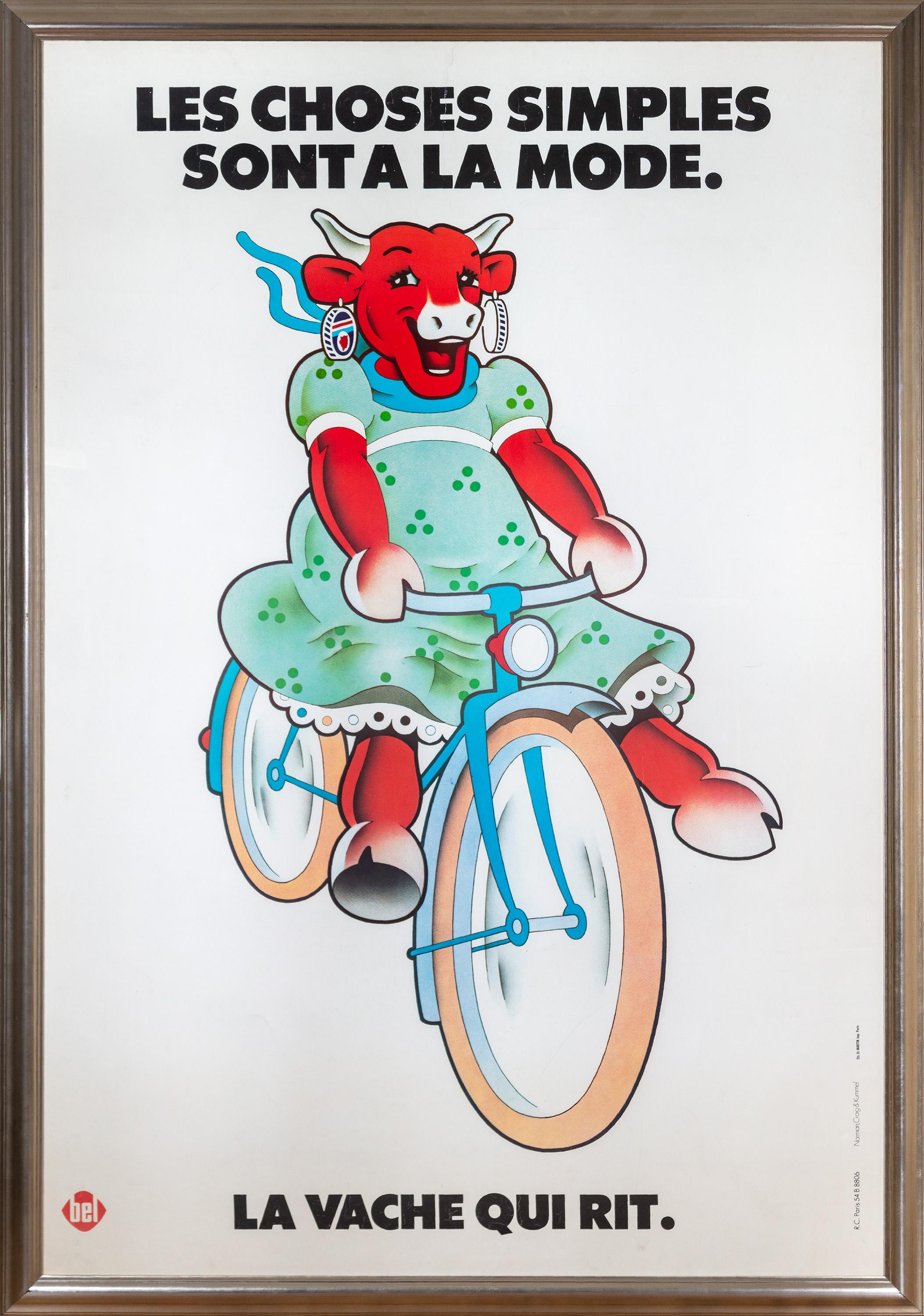 Craig and Kummel Norman Animal Print - "La Vache Qui Rit Laughing Cow Cheese, " an original Lithograph Poster