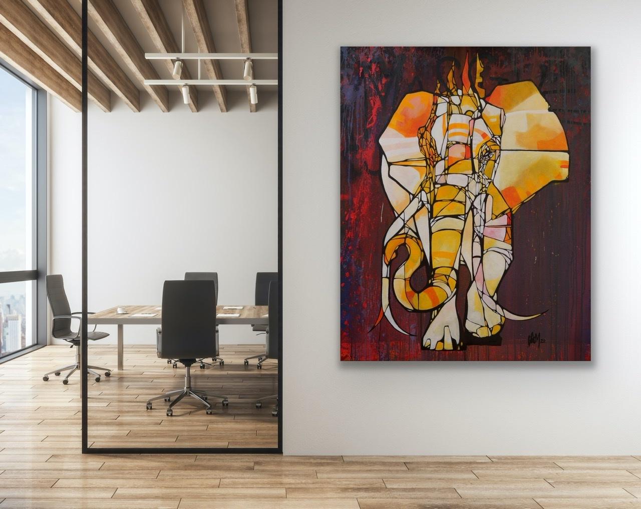 Split Tusk - Contemporary Painting by CAM (Craig Anthony Miller)