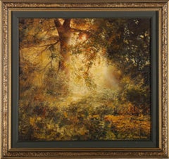 Craig Bone (b.1955) - Framed 20th Century Oil, Sunlight Through Trees