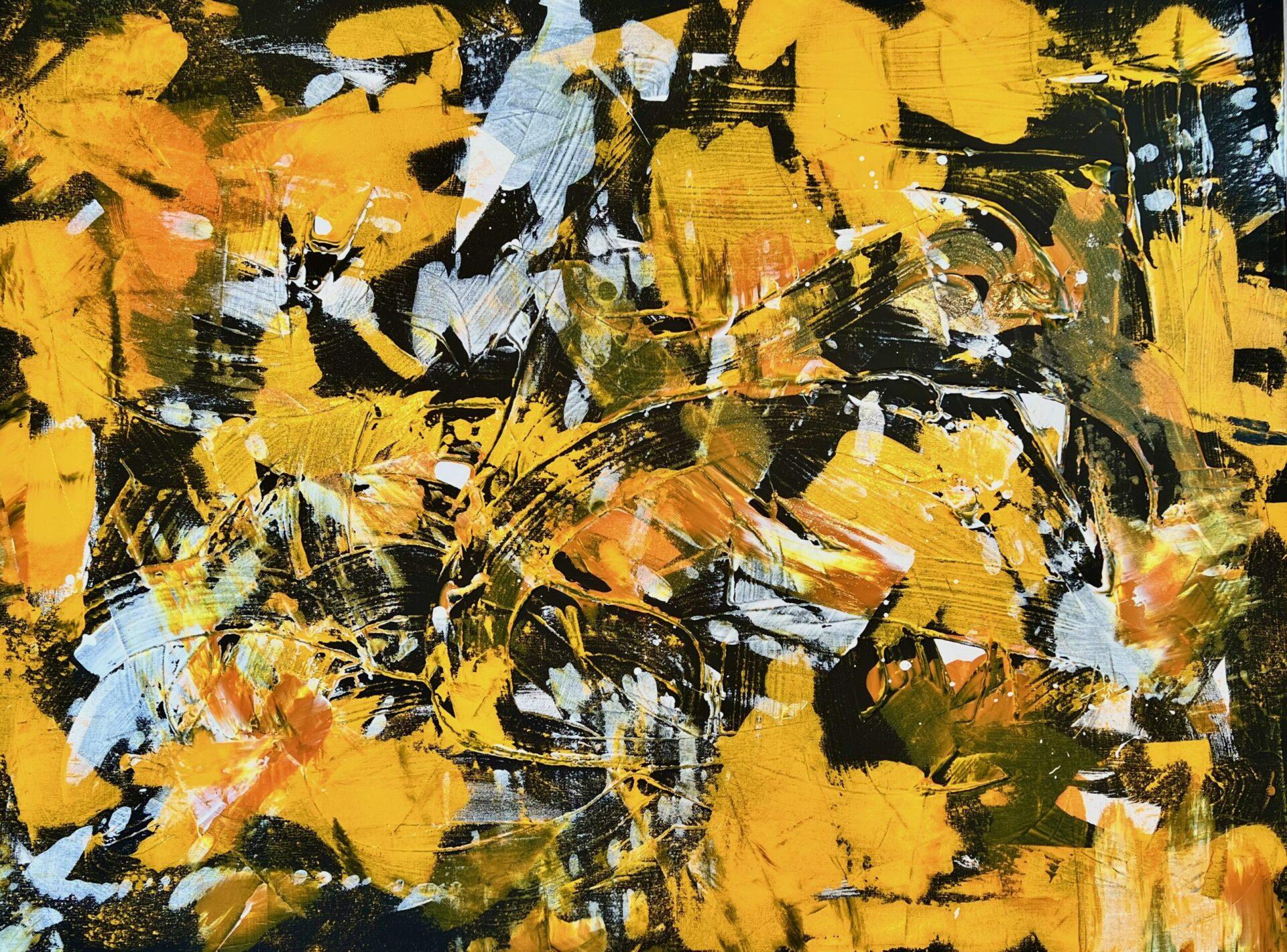 Yellow Lotus - Painting by Craig Boretz