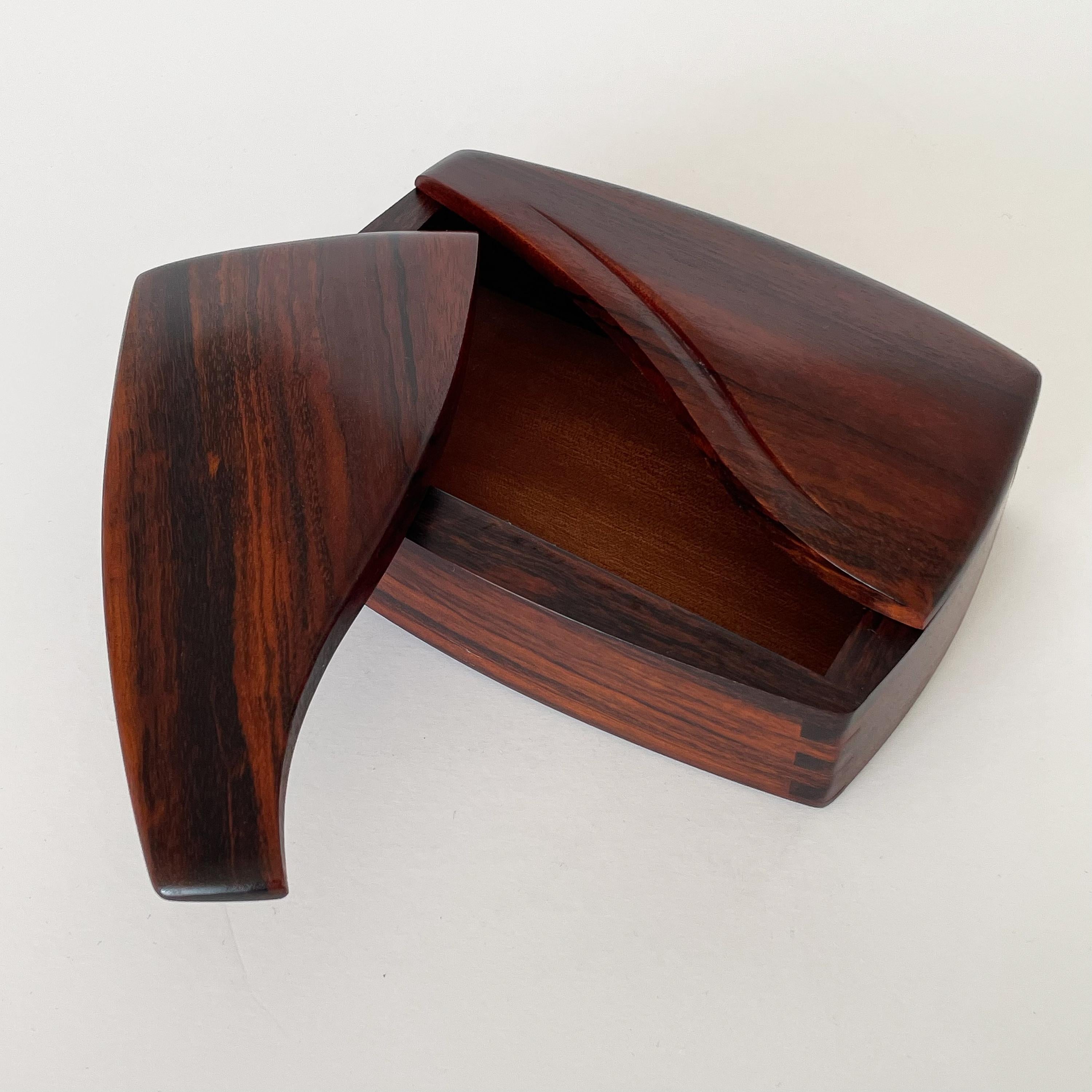 American Craig Brown Studio Craft Sculptural Rosewood Box