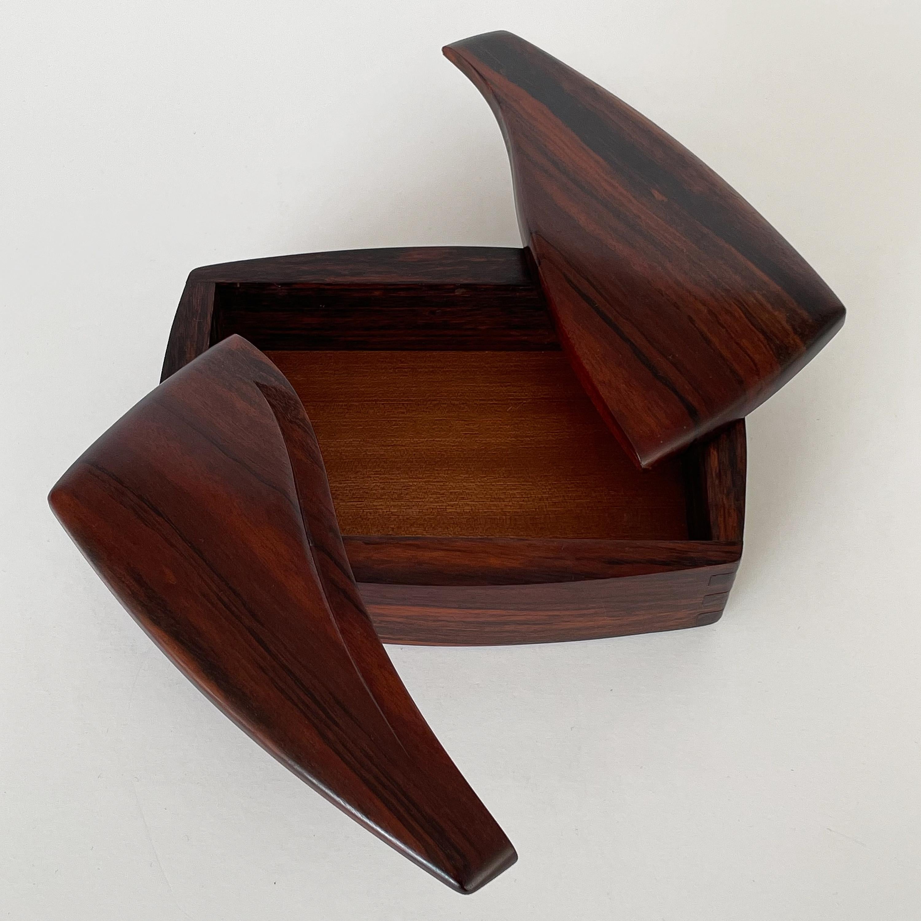 Hand-Carved Craig Brown Studio Craft Sculptural Rosewood Box