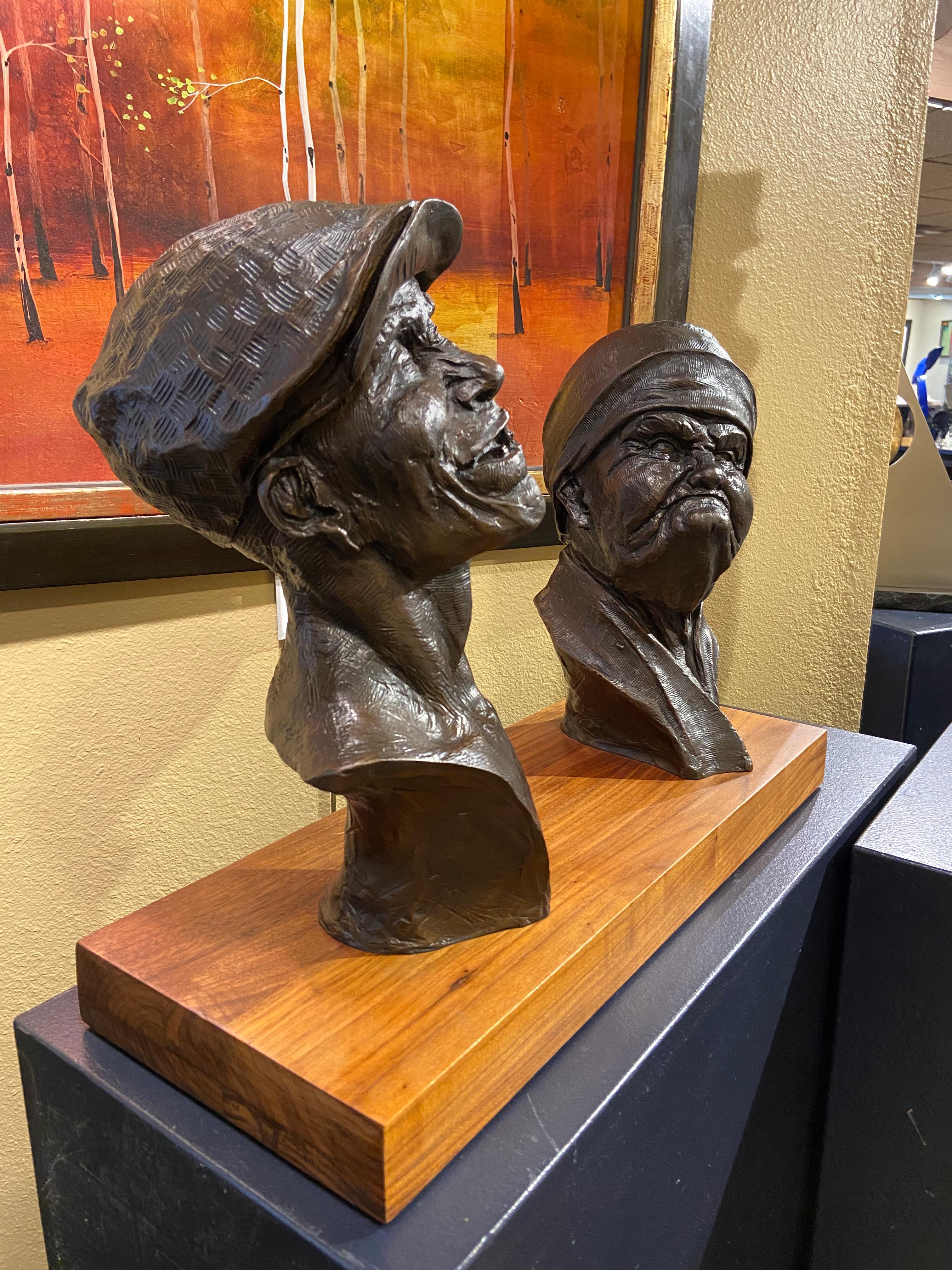 Clancy and Bertha Belle - Brown Figurative Sculpture by Craig Campbell