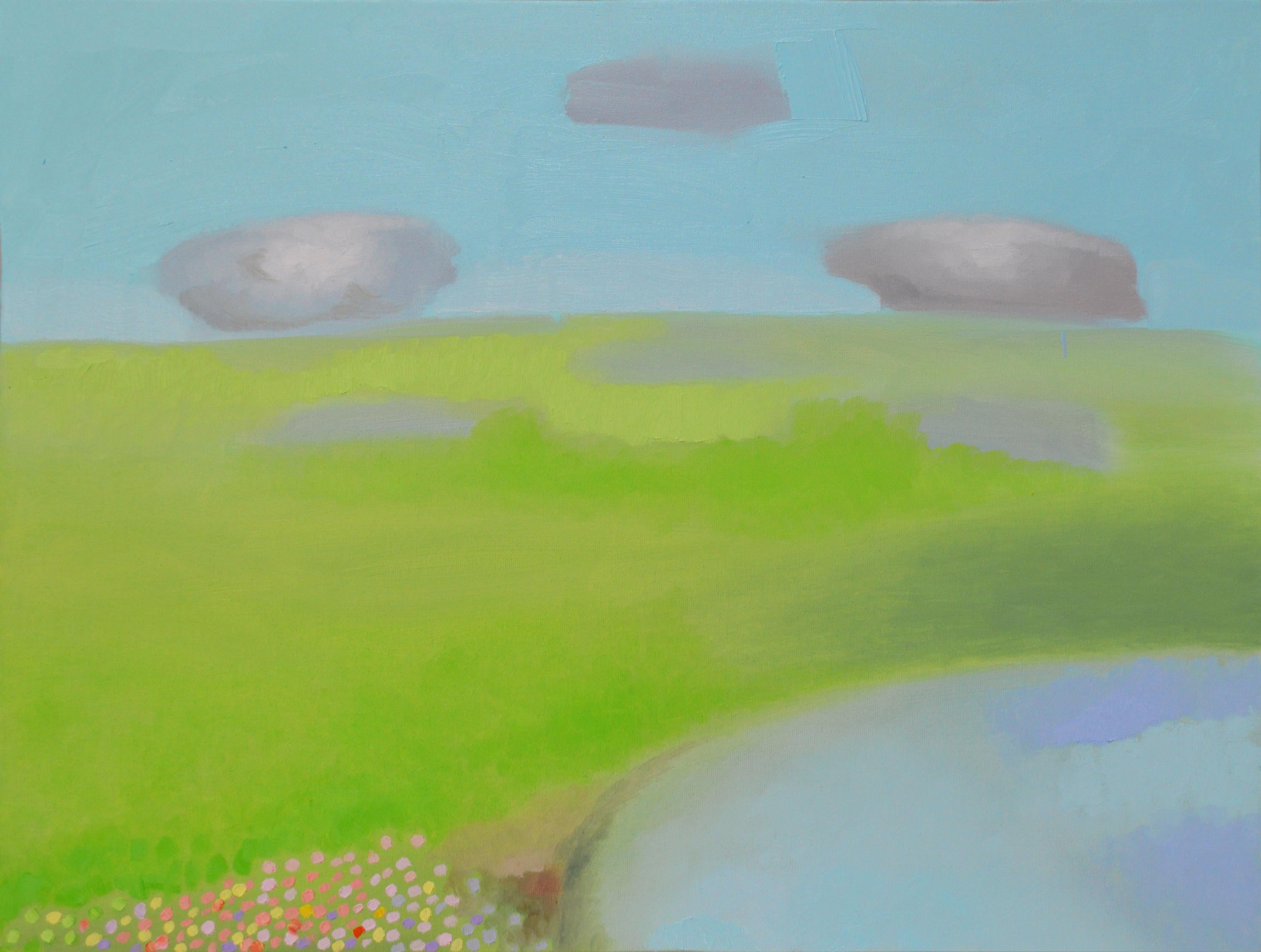 Craig Carlisle Landscape Painting - Lake Wildflower