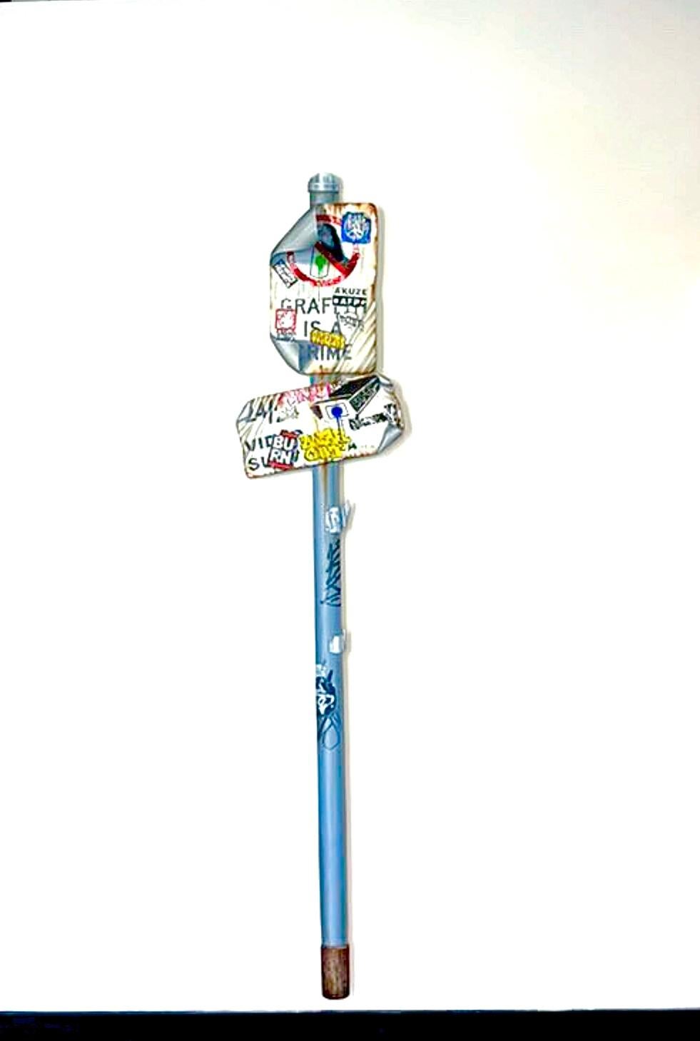 Craig Cole Interior Painting - Street art pop art contemporary oil on wood interior signs graffiti