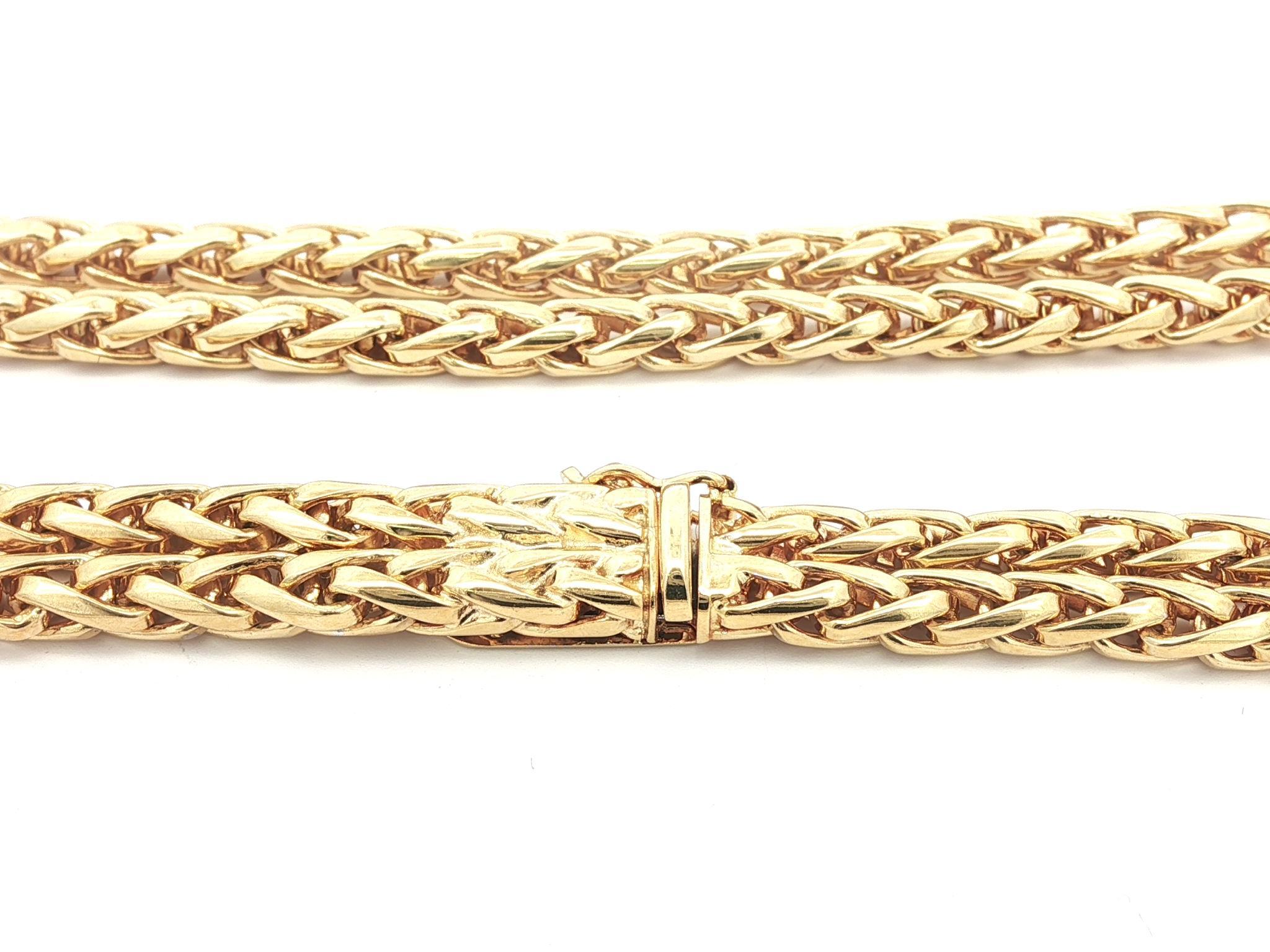 Taglio brillante Craig Drake - Collana con perle e diamanti in oro 18 carati a doppio anello A Link in vendita