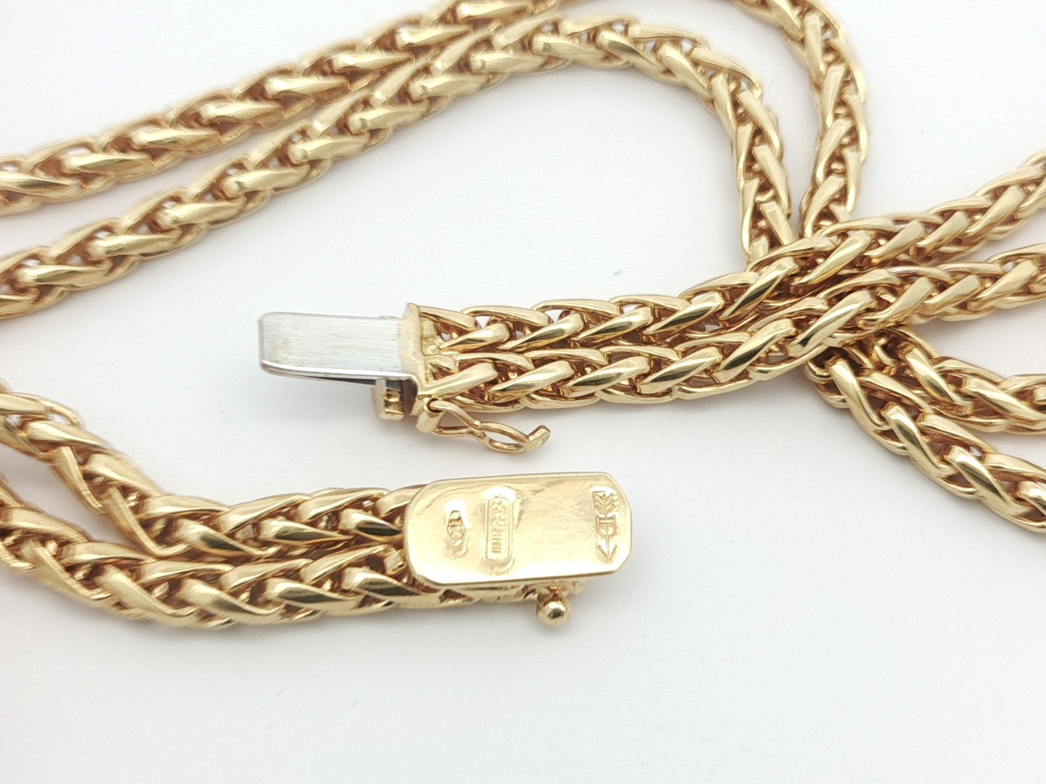 Donna Craig Drake - Collana con perle e diamanti in oro 18 carati a doppio anello A Link in vendita